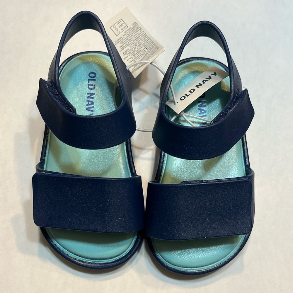 Old Navy Blue and Light Blue Velcro Strap Summer Sandals, Boy/Girl Size 5, NWT